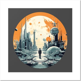 Retro Sci-Fi Vintage Planet Landscape Posters and Art